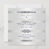 Invitation Ancre Bleue Marine Nautique Argent Wt BG Mariage S (Dos)