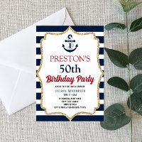 Ancre Bleue Marine Nautique Fête d'anniversaire pe
