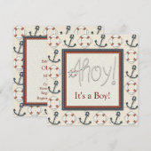Invitation Ancre Cercle de vie garçons Baby shower nautique (Devant / Derrière)