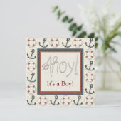 Invitation Ancre Cercle de vie garçons Baby shower nautique (Debout devant)
