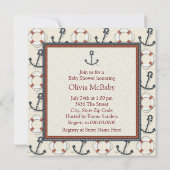 Invitation Ancre Cercle de vie garçons Baby shower nautique (Dos)