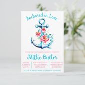 Invitation Ancré dans l'Amour ! Fête des mariées d'Ancre de b (Debout devant)