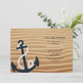 Invitation Ancre dans le sable (Debout devant)