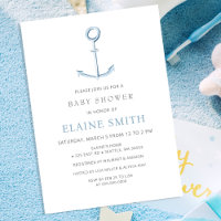 Ancre d'aquarelle Baby shower de plage bleu marine