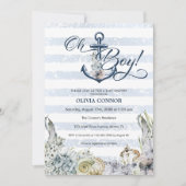 Invitation Ancre d'aventure nautique Oh Boy Boho Baby shower (Devant)