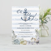 Invitation Ancre d'aventure nautique Oh Boy Boho Baby shower (Debout devant)