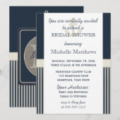 Invitation Ancre de Burlap Fête des mariées de bande nautique (Devant / Derrière)