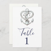 Invitation Ancre de cordes cardiaques nautiques Coastal Numér (Devant / Derrière)