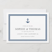 Invitation Ancre de couleur modifiable Blancs Enregistrer la  (Devant)