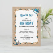 Invitation Ancre de jour et anniversaire du crabe (Debout devant)