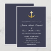 Invitation Ancre de Mariage d'or des faux marins (Devant / Derrière)