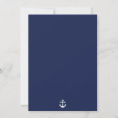 Invitation Ancre de mariage nautique bleu marine (Dos)