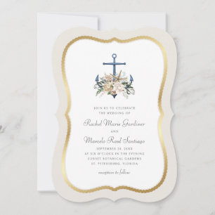 Invitation Ancre de plage Mariage nautique