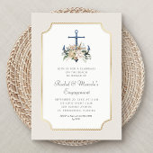 Invitation Ancre de plage Nautical Engagement Party