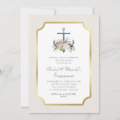 Invitation Ancre de plage Nautical Engagement Party (Devant)