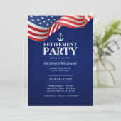 Invitation ANCRE de retraite de la marine américaine Drapeau (Debout devant)