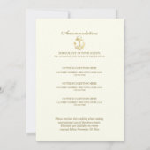 Invitation Ancre d'or Hébergements Mariage nautique (Dos)