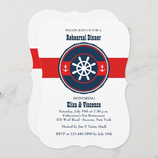 Invitation Ancre double (Devant / Derrière)