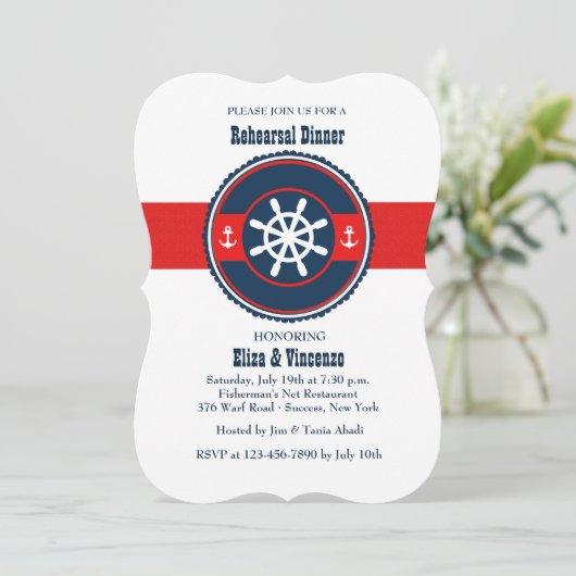 Invitation Ancre double (Debout devant)