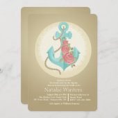 Invitation Ancre et Rose (Devant / Derrière)