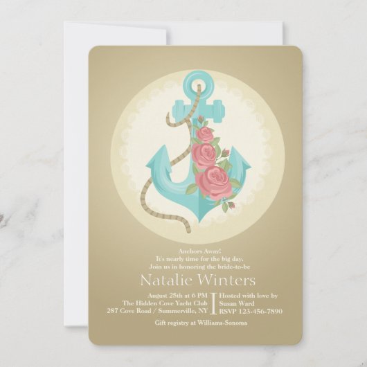 Invitation Ancre et Rose (Devant)