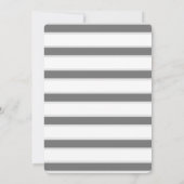 Invitation Ancre florale blanc argent gris Mariage nautique (Dos)