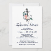 Invitation Ancre florale | Dîner de répétition d'été (Devant)
