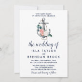 Invitation Ancre florale | Été Le Mariage de (Devant)