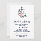 Invitation Ancre florale | Fête des mariées d'été (Devant)