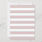 Invitation Ancre florale Mariage nautique Dusty Rose rayé (Dos)