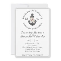 Ancre florale Mariage nautique Gris argenté