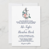 Invitation Ancre florale | Mariage officiel d'été (Devant)