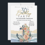 Invitation Ancre florale Nautique 30e anniversaire<br><div class="desc">Ancre Florale Océan Nautique Vague 30e Anniversaire Invitation Pour Femmes. Il Est Facile De Changer L'Exemple De Texte En Vous Propre En Cliquant Sur Personnaliser. Cliquez Sur Personnaliser Pour Modifier Le Type De Police, La Couleur De Police, La Taille De Police Ou Pour Ajouter/Supprimer/Modifier Le Texte Ou Les Éléments De...</div>