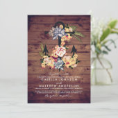 Invitation Ancre florale rustique | Soirée de mariage élégant (Debout devant)