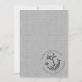 Invitation Ancre Grey Burlap Beach Mariage (Dos)
