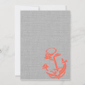 Invitation Ancre Gris Gris Gris Mariage corail (Dos)