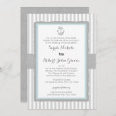 Invitation Ancre Gris Gris Gris Plage Mariage (Devant / Derrière)