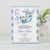 Invitation Ancre Jouer le noeud Fête des mariées nautique (Debout devant)