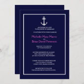 Invitation ANCRE l Destination nautique Mariage thématique (Devant / Derrière)