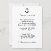 Invitation Ancre Maintenez le calme et naviguez sur Nautique (Dos)