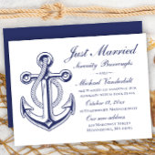 Invitation Ancre Mariage Marine Bleu Nautique Juste Marié
