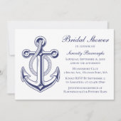 Invitation Ancre Marine Blue Sailor Fête des mariées nautique (Devant)