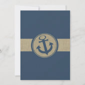 Invitation Ancre Marine Blue Stripes Beach Mariage (Devant)
