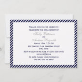 Invitation Ancre marine Diag Stripe 2H Fiançailles (Dos)