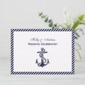 Invitation Ancre marine Diag Stripe 2H Mariage (Debout devant)