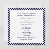 Invitation Ancre marine Diag Stripe Fiançailles 2SQ (Dos)
