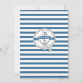 Invitation Ancre moderne Nautical Sailboat Baby shower Boy (Dos)