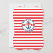 Invitation Ancre moderne Nautical Sailboat Baby shower Boy (Dos)