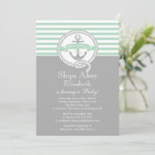 Invitation Ancre moderne Nautique NeutreDouche bébé (Debout devant)