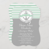 Invitation Ancre moderne Nautique NeutreDouche bébé (Devant / Derrière)